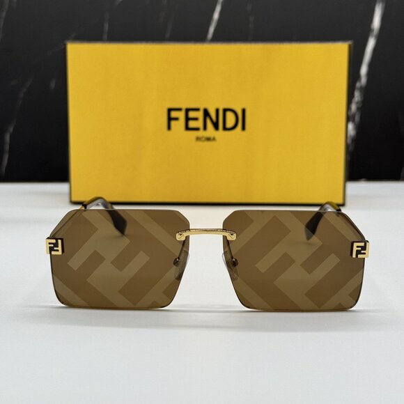 NEW FENDI GOLD BROWN UNISEX SUNGLASSES FENDI FE40043U 33G main image 12